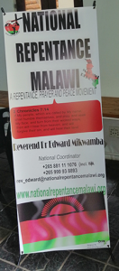 Printed Banner for National Repentance Malawi